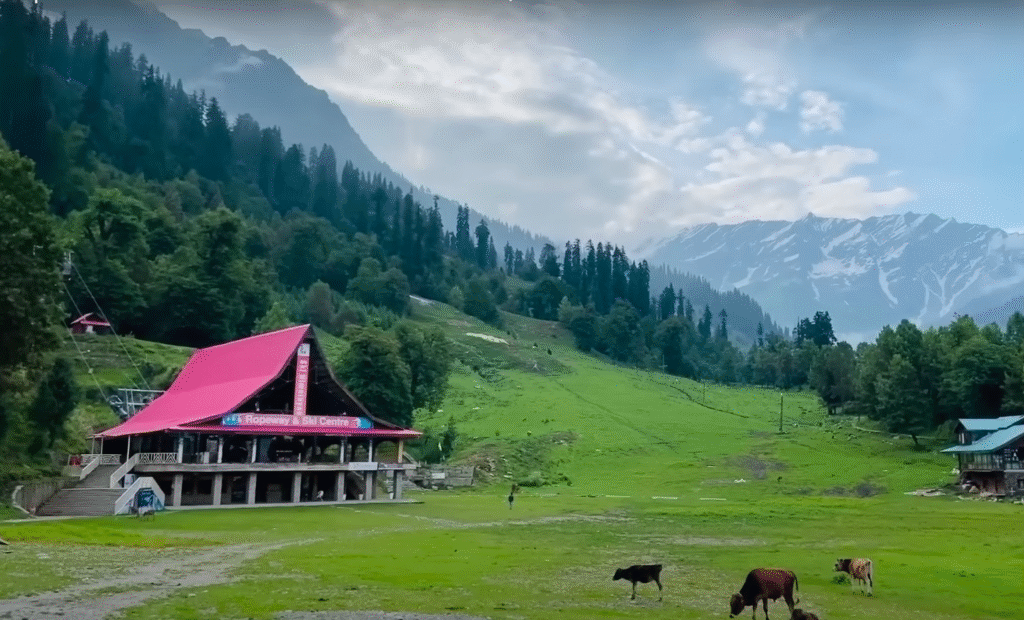 Manali snow-capped mountains in summer